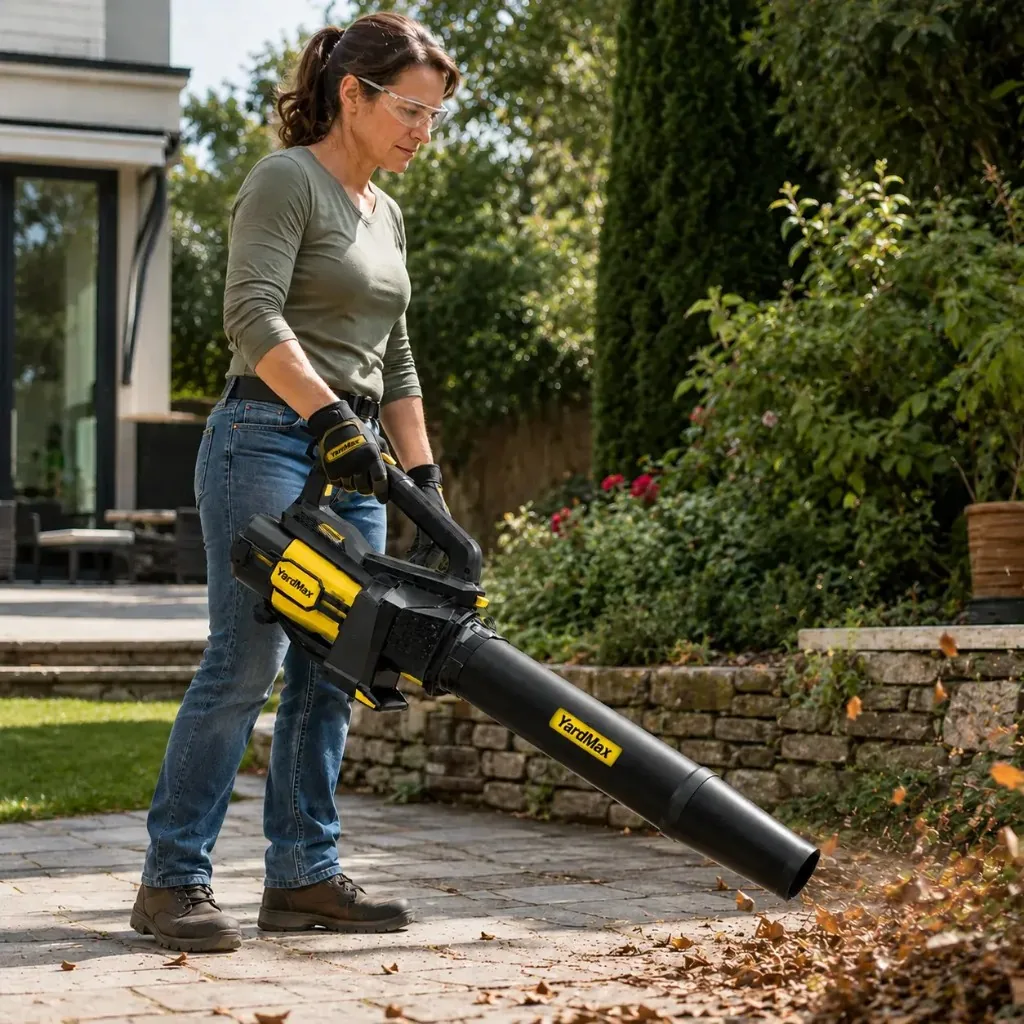YardMax lightweight cordless blower with dual 4000 mAh batteries