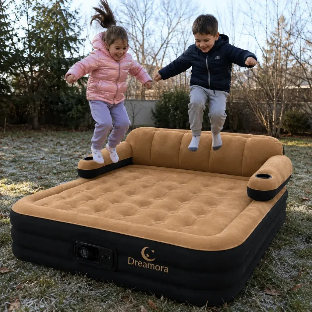 Dreamora review by Lucas R. kids jumping outdoors